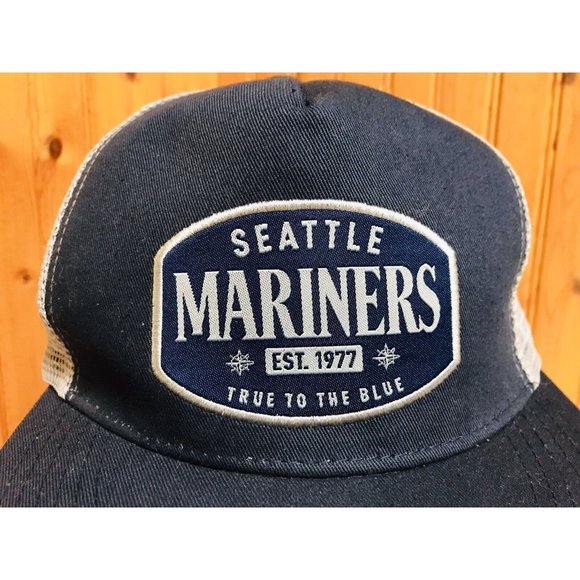 Seattle Mariners True to the Blue Hat Blue with Gray Mesh - Picture 2 of 9
